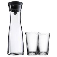 Karafka do wody WMF Basic 1 l z dwiema szklankami - czarna