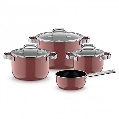 Komplet garnków WMF Fusiontec Mineral Pro 4 szt. - RoseQuartz