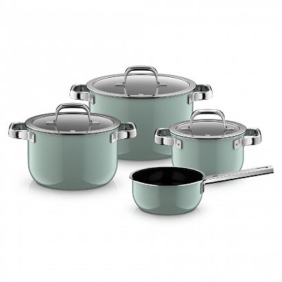 Komplet garnków WMF Fusiontec Mineral Pro 4 szt. - Eucalyptus