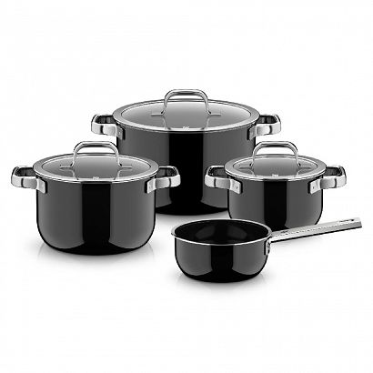 Komplet garnków WMF Fusiontec Mineral Pro 4 szt. - Black